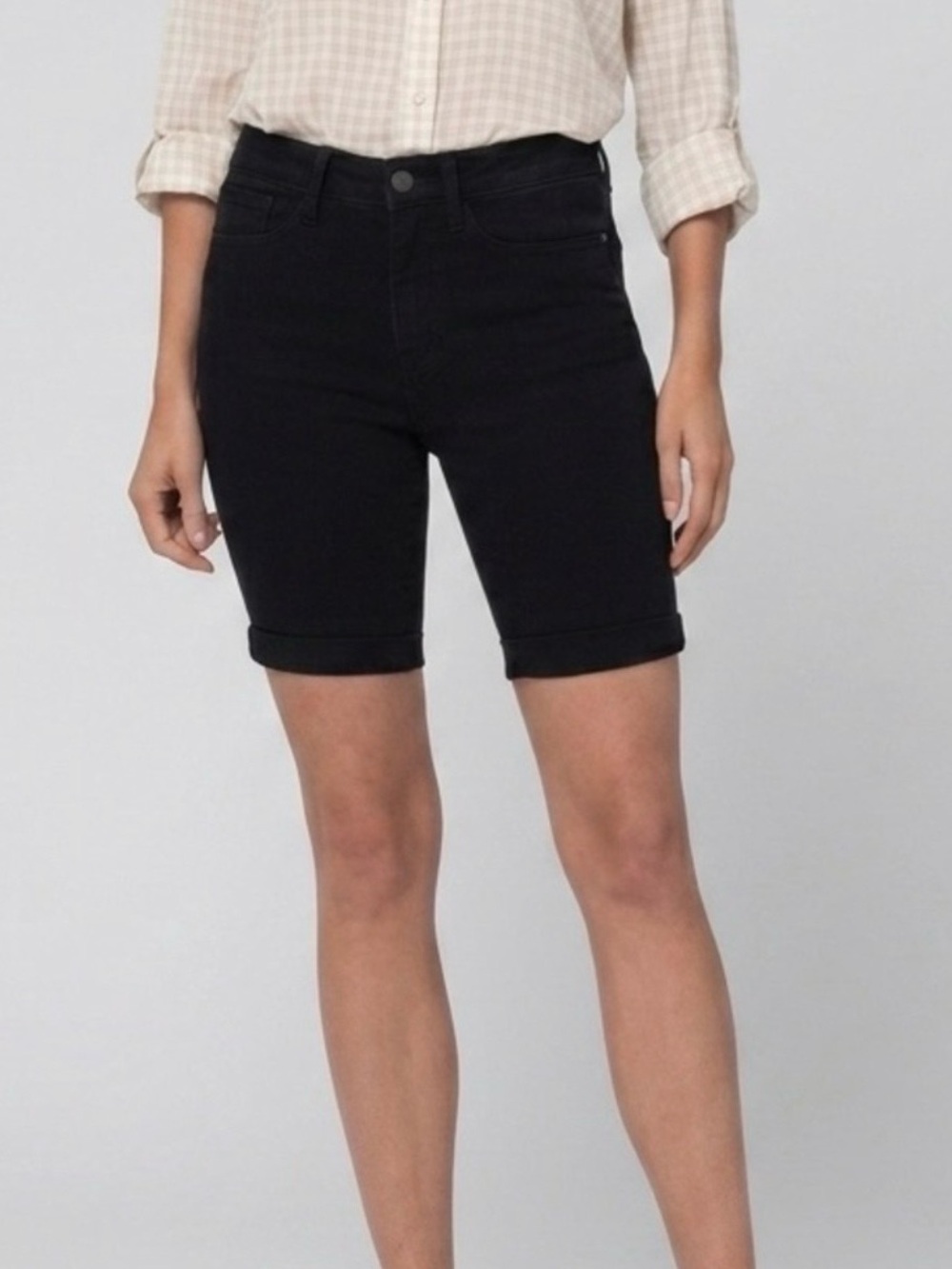 Judy Blue Black Rolled-Cuff Bermuda Shorts
